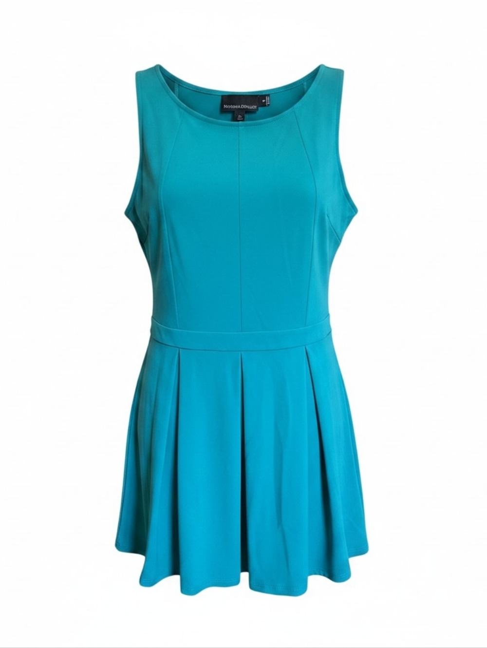 🔴Cynthia Rowley Teal Sleeveless Fit-and-Flare Dress - Picture 3 of 5